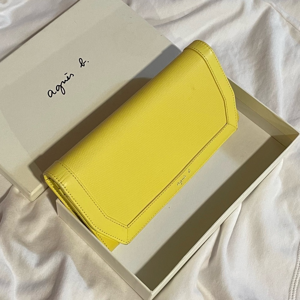Agnes b.  Leather Yellow Bifold  purse